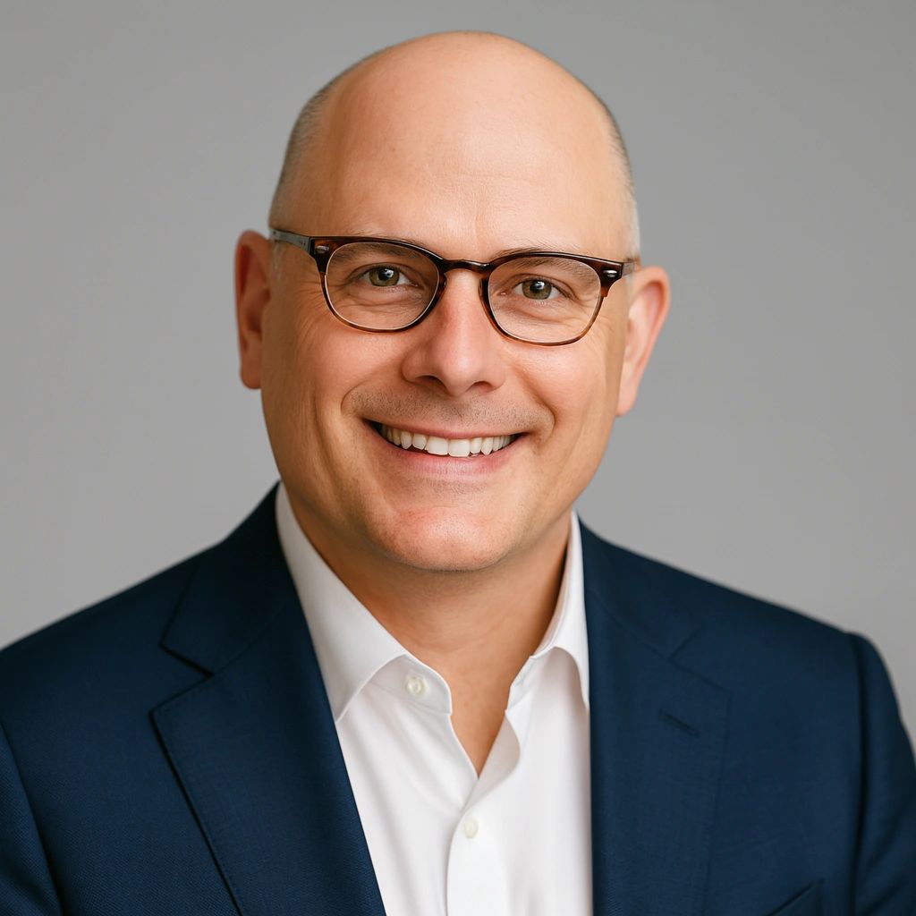 Professional headshot of Paul Adams against a gray background