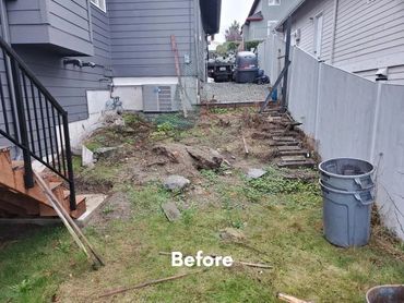 Before picture of our landscaping job in Anacortes Washington. 