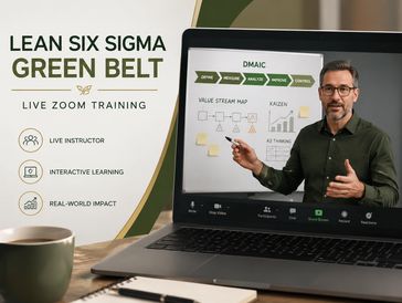 Online Lean Six Sigma Green Belt training with live instructor and interactive learning.