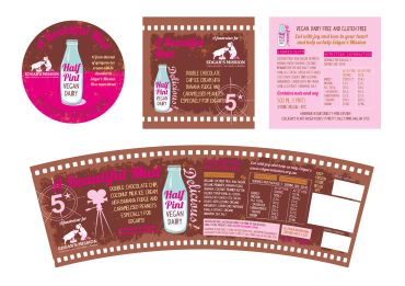 Vegan dairy-free Half Pint ice cream packaging design.