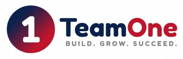 TeamOne logo with tagline Build. Grow. Succeed.