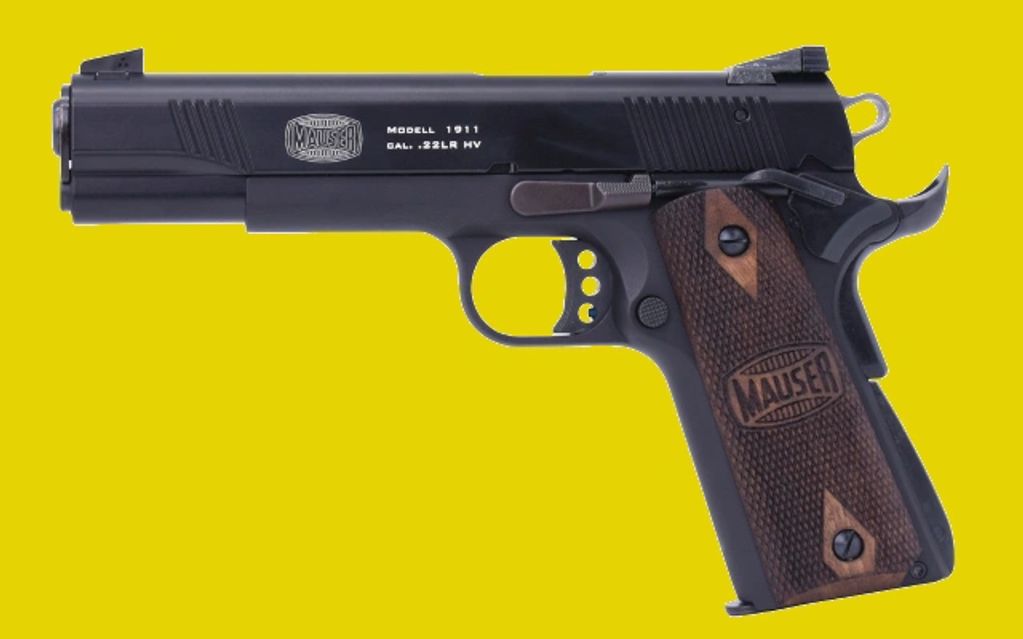 Blue Line Solutions/Mauser 1911 .22 LR, F.O.S., 5” TB, walnut grips, 10-shot SKU: 4110602