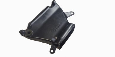 Black plastic automotive part with mounting holes.