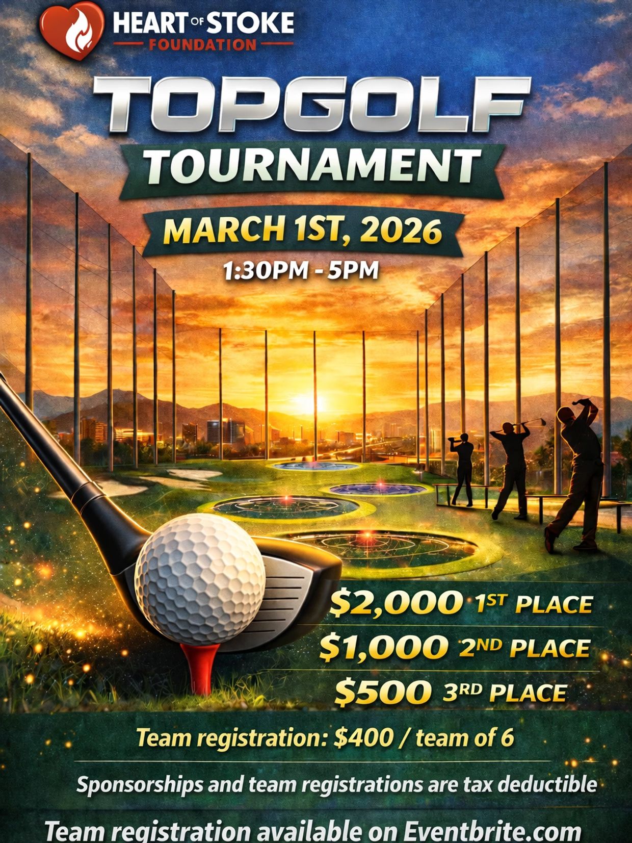 Join us for the 3rd Annual Heart of Stoke Top Golf Tournament!  Register you team on Eventbrite.com 