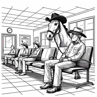 Only horses and cattle in the ER waiting room