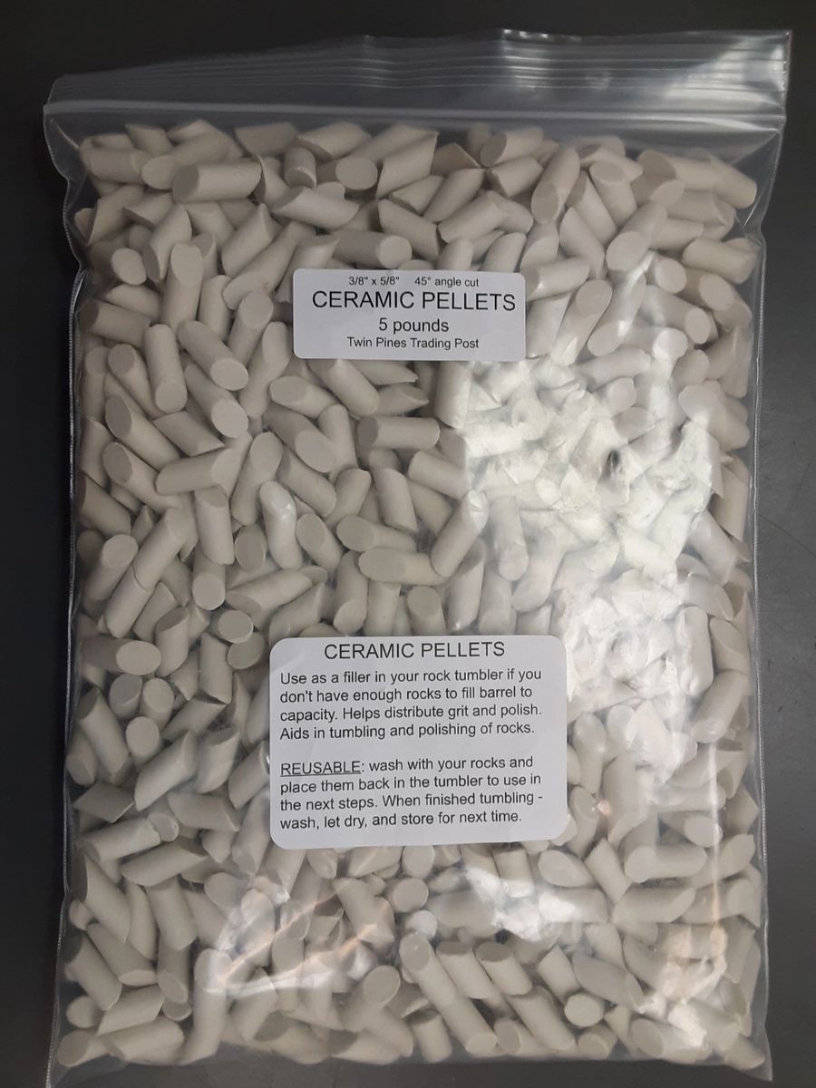 Ceramic Tumbling Media Large 3/8" x 5/8" 45° Angle Cut 5 pounds