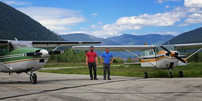 Owner Thierry Noblet and pilot Douglas Noblet