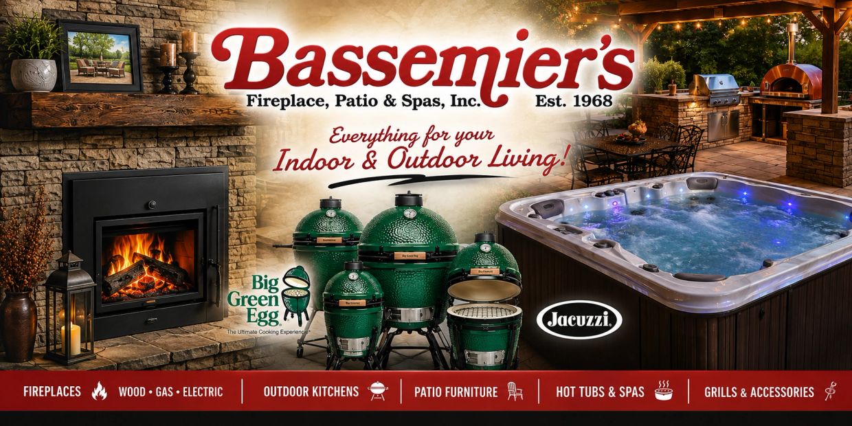 Bassemiers offers fireplaces, outdoor kitchens, hot tubs, and grills for indoor and outdoor living.