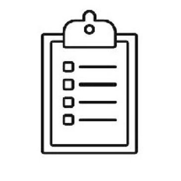 Clipboard with a checklist icon.
