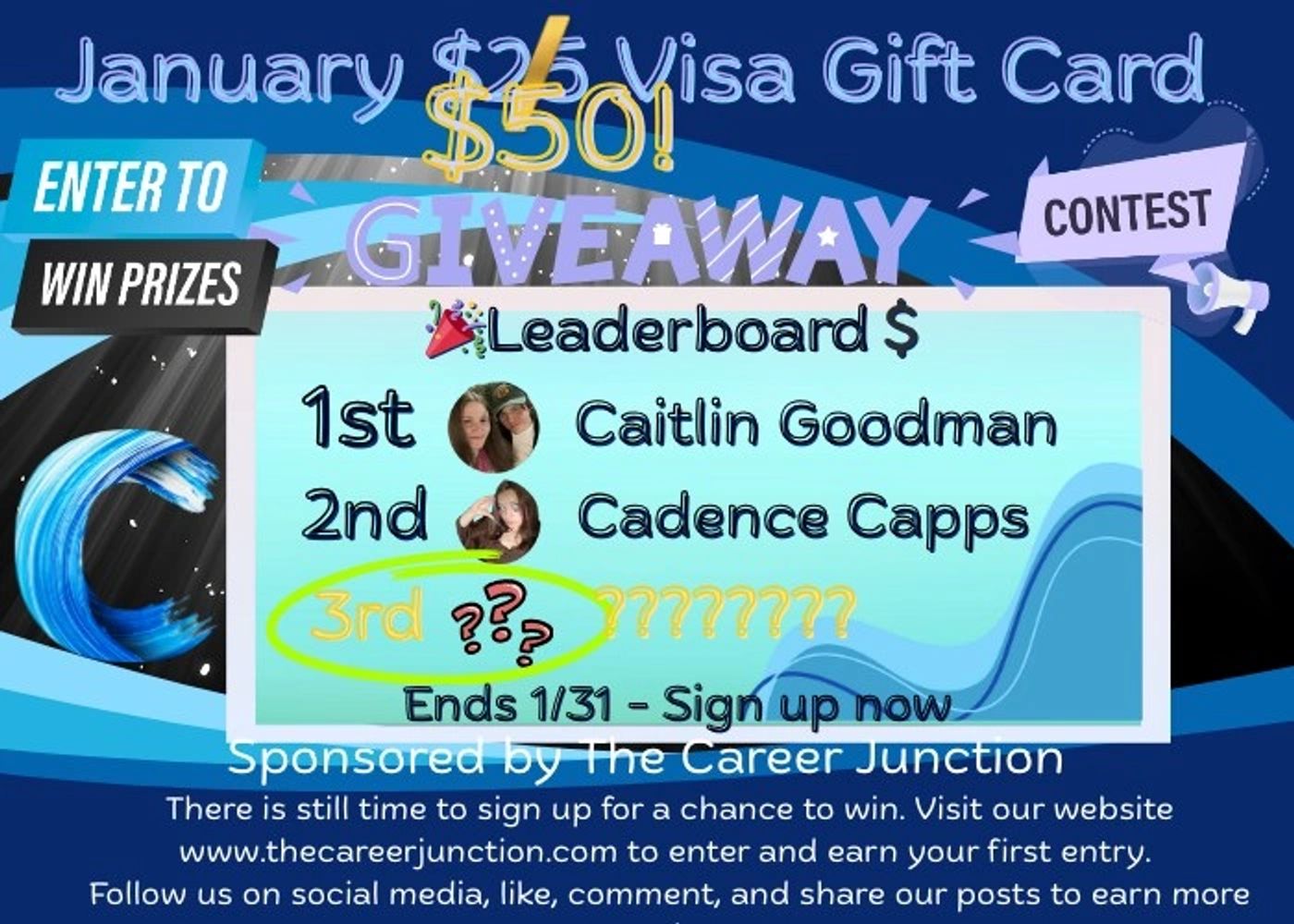 We've updated our January gift card amount from $25 to a $50 Visa gift card! Sign up before 1/31!
