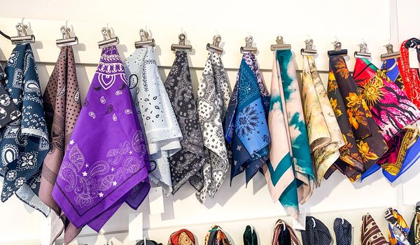 selection of printed scarves