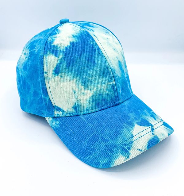 Blue tie dye baseball cap