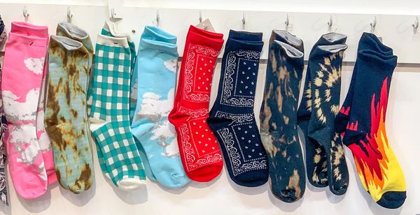 selection of printed socks