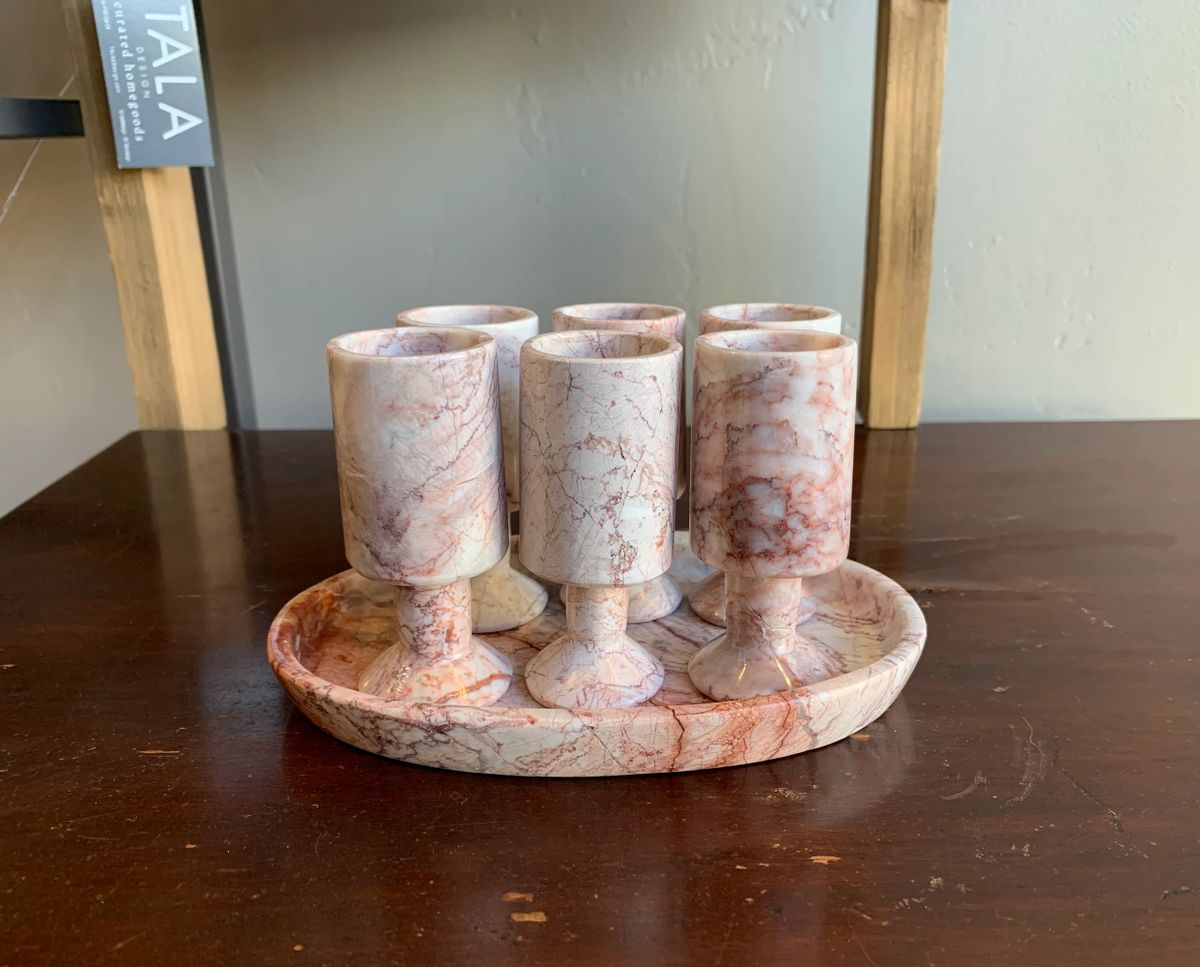 Pink Marble Stone Shot Glasses