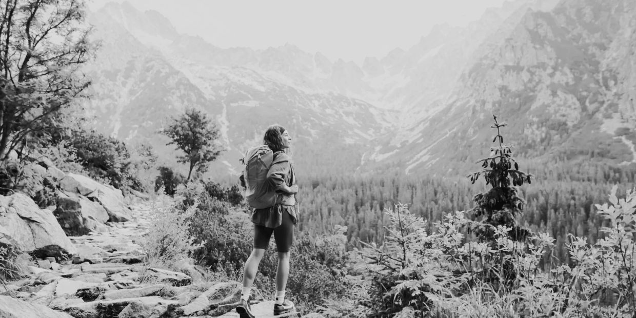 Person exploring nature