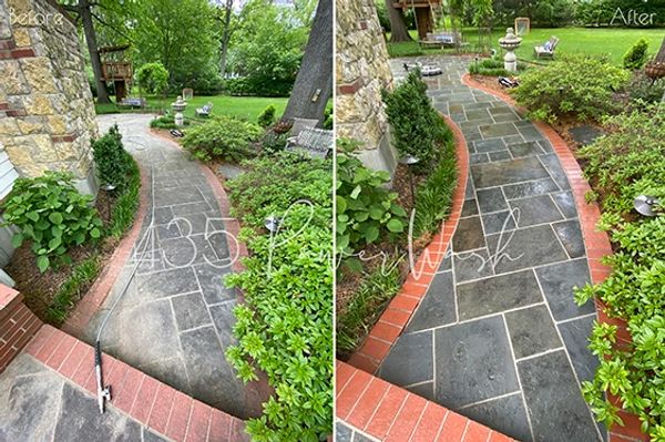 Tiled pavers patio power washing / surface cleaning, Leawood KS. Spring fresh! Johnson County Kansas