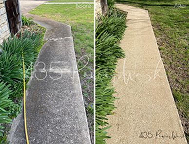 Powerwash KC. Concrete walkway surface cleaning stain removal in OP, KS. Get rid of concrete stains.