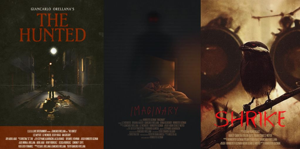 Posters for "The Hunted" "Imaginary" and "Shrike"