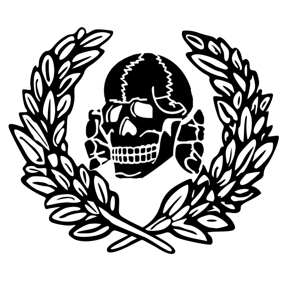 German SS Deathhead Totenkopf wreath skull vinyl decal sticker