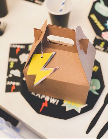 GTA Loot bags. Activity kit to go for children's birthday parties. Superhero themed birthday party