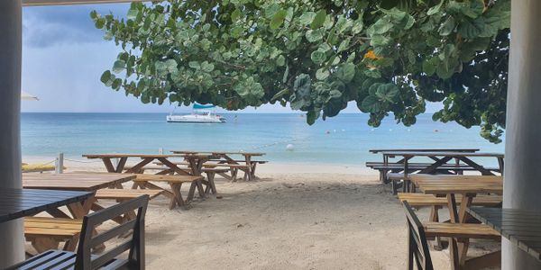 Having a cycling vacation on the beach of Coco Lapalm Hotel in Negril Jamaica