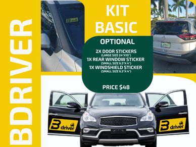 This kit is optional. It includes 4 stickers - 2 small ones, one for the rear window of your vehicle