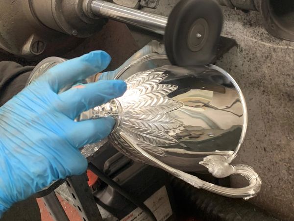 Silver trophy in the making