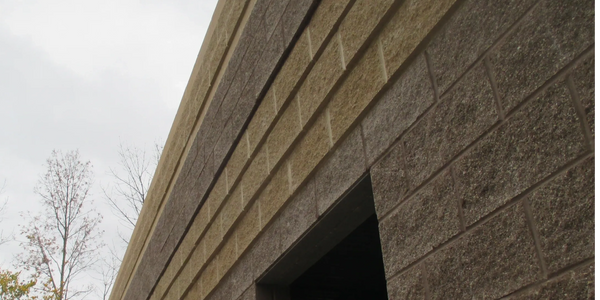 concrete block wall khaki and grey colored