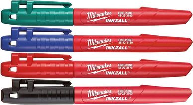 Milwaukee 12 pk INKZALL Black Ultra Fine Point Pens 48-22-3160