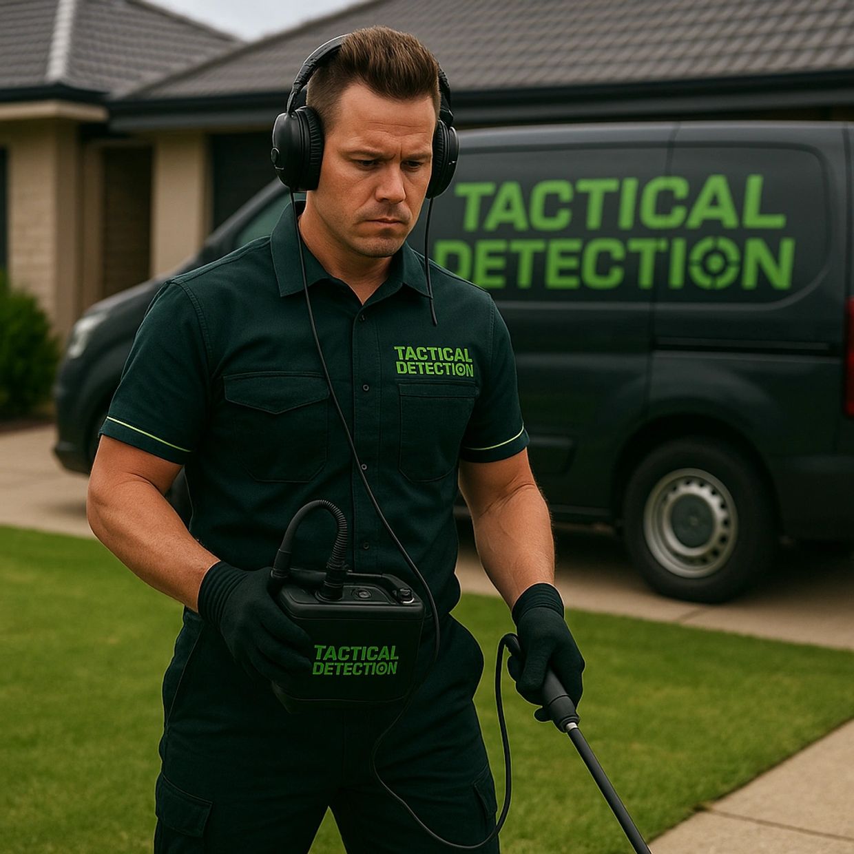 Leak detection technician performing acoustic testing in Southern Perth