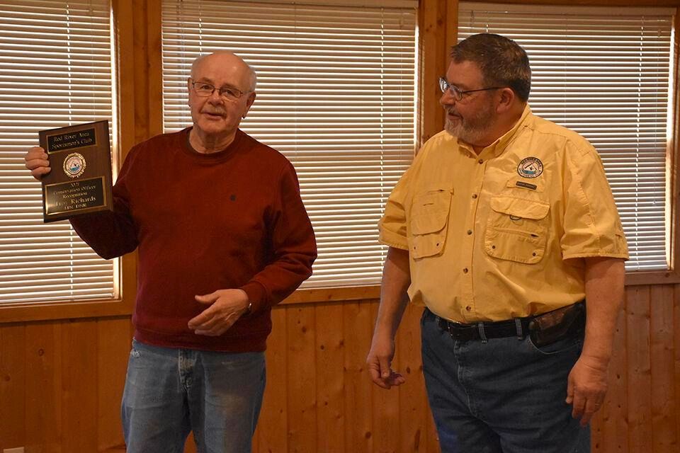 Jerry Oren, left, received the 2021 Sportsman of the Year Award from the Red River Area Sportsmen's Club. He's seen with Club President Greg Gerou.