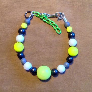 beaded dog collar, handmade dog collar, lime green, cool dog, dog collar