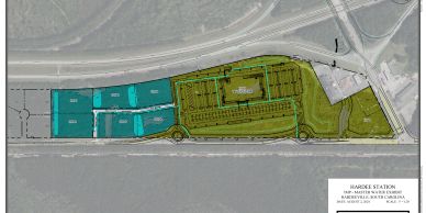 Planned site map for Hardee Station in North Carolina.