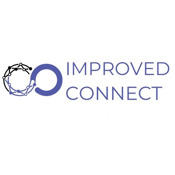 Logo of Improved Connect with network-themed design.