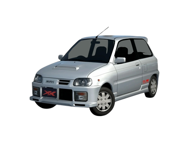 1997 Daihatsu Mira TR-XX kei rally car from Japan Silver with red avanzato