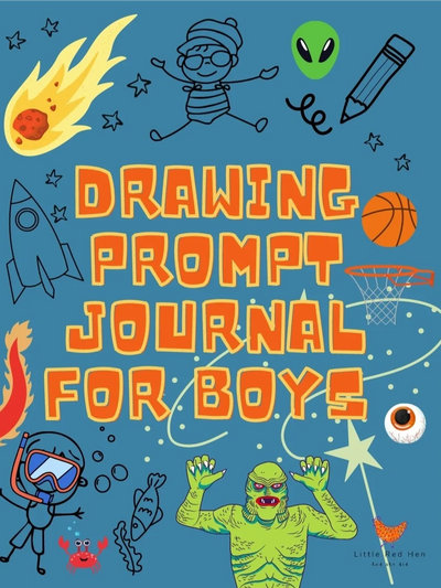 Drawing Prompt Journal for Boys by Little Red Hen