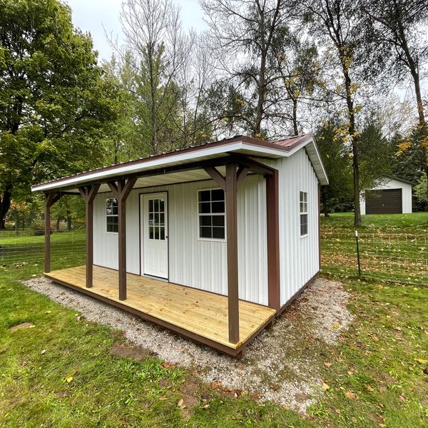Gable Style Storage Shed with Porch