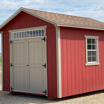 Gable Style Shed with 72" Transom Window and 24" x 27" Slider Window