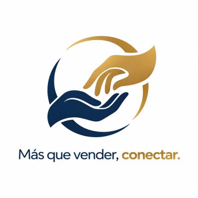Logo con manos conectadas y lema sobre conexión.