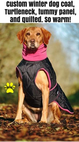 A custom dog coat is made to fit your dog.  Made by De is a small company that provides personalized service and quality products.