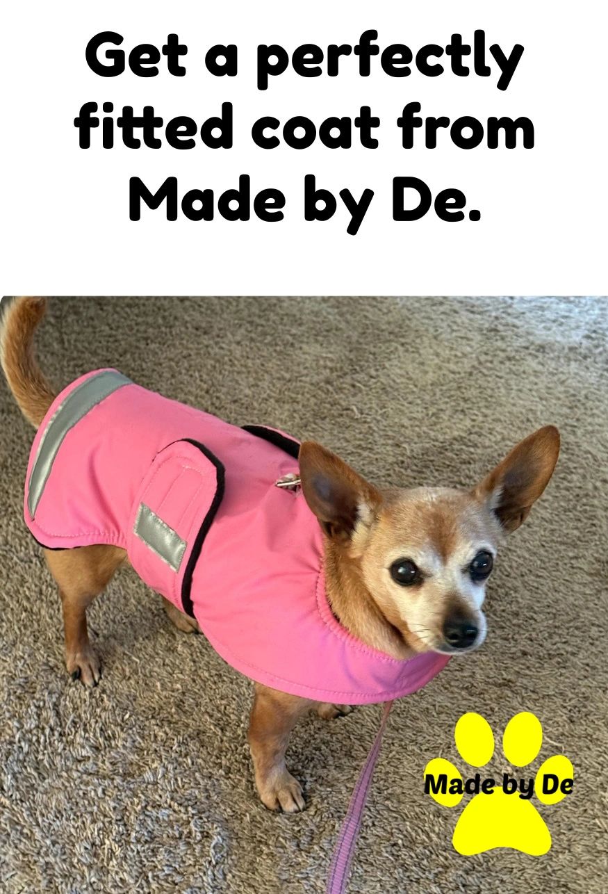 It can be difficult to find a warm coat for your dog.  Made by De can make a warm, comfy coat for any size of dog with the features you need in a dog coat.