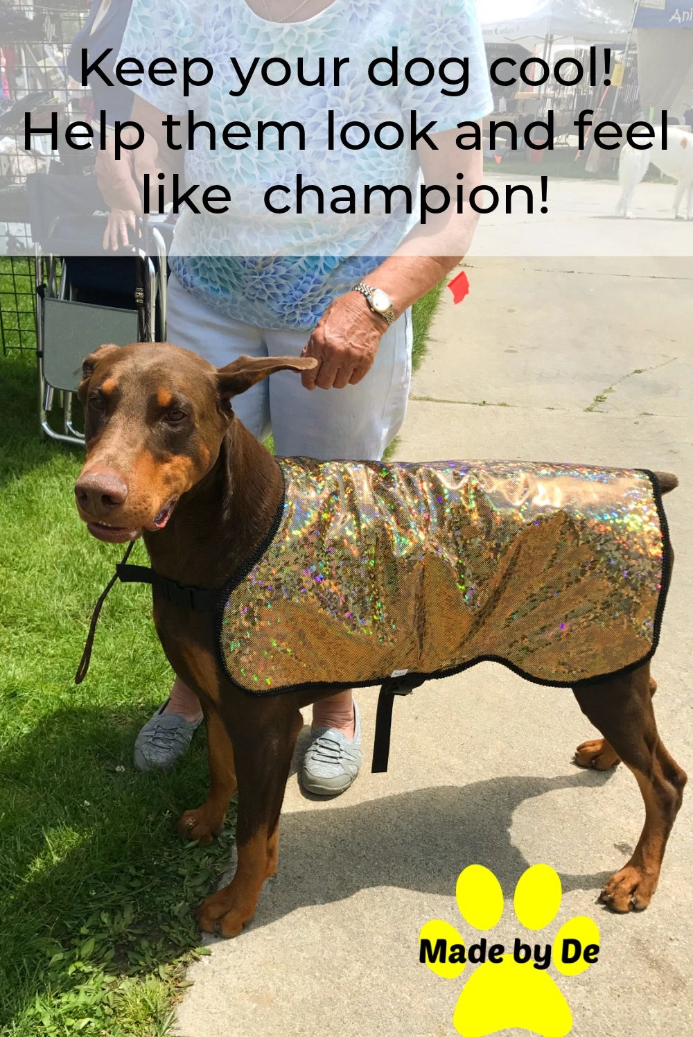 A show dog cool coat can help your dog perform at his or her best, even in the heat.  You can't control the weather, but you can help your dog be prepared for it.