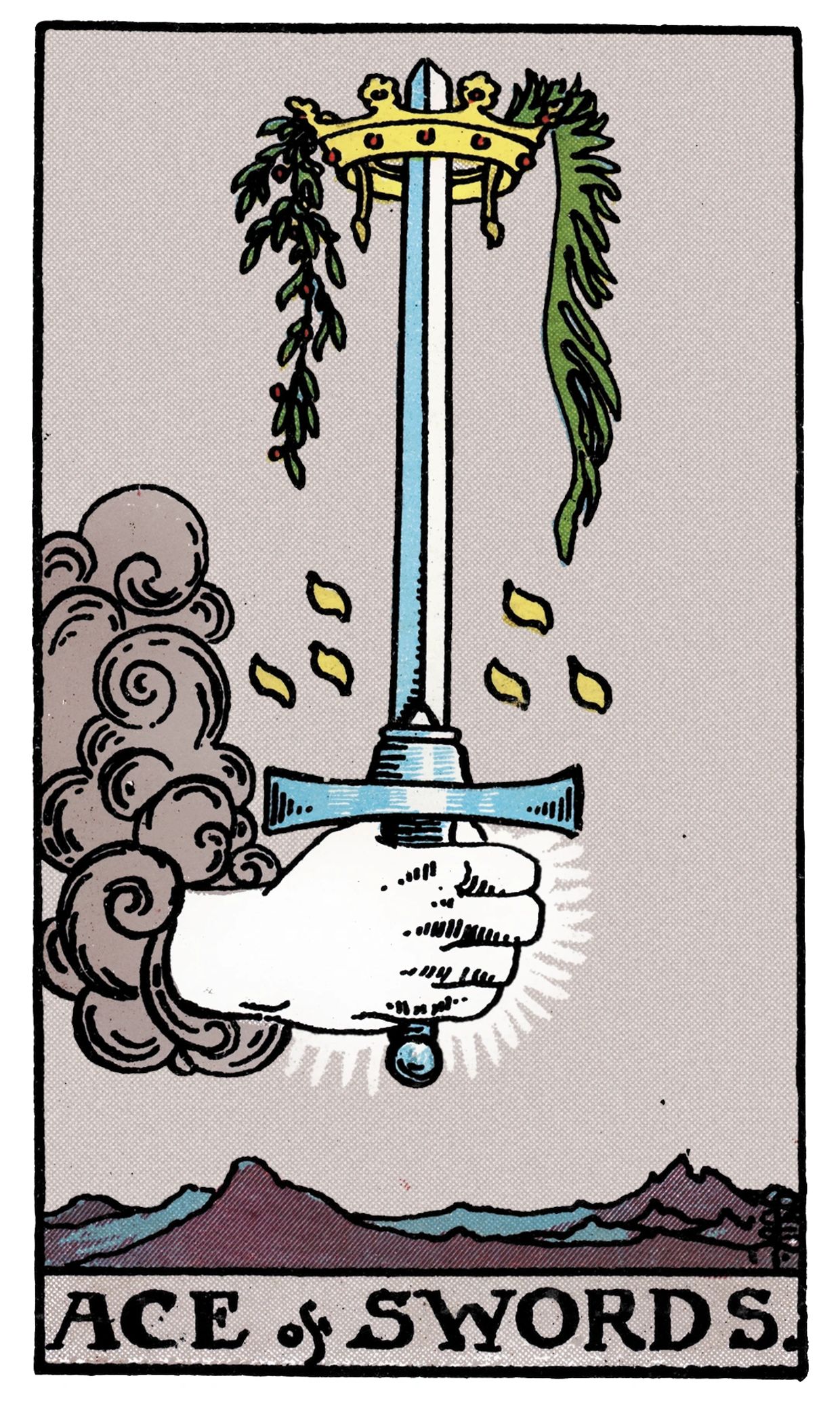 Ace of Swords - Minor Arcana, Rider Waite