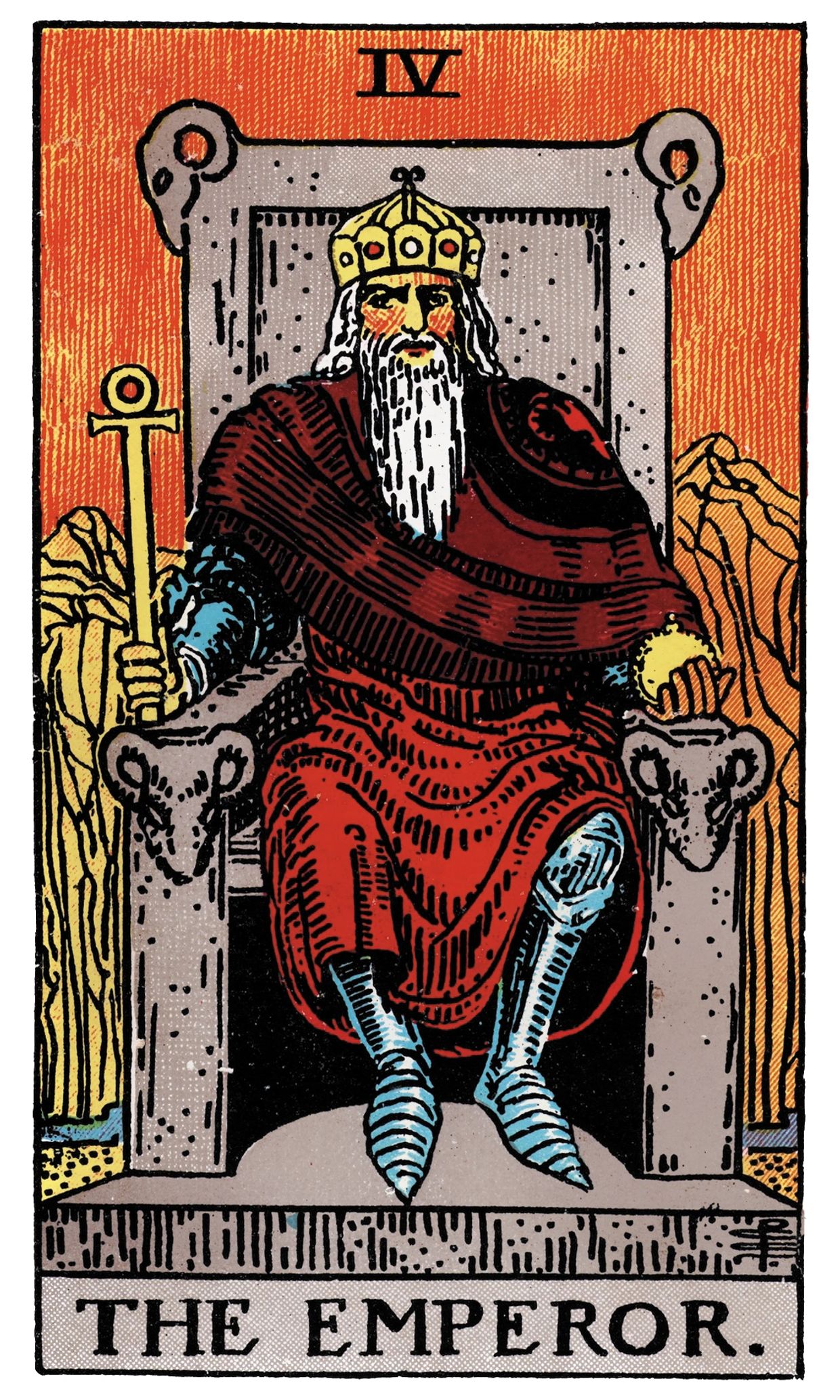 The Emperor, Major Arcana from Rider Waite Tarot Card Deck