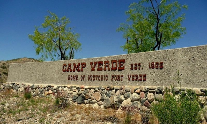 Entrance sign for Camp Verde, home of historic Fort Verde.