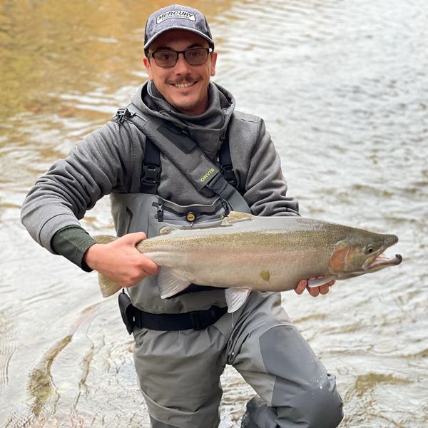 Taylor West with a steelhead from Chautauqua Creek, Westfield NY.