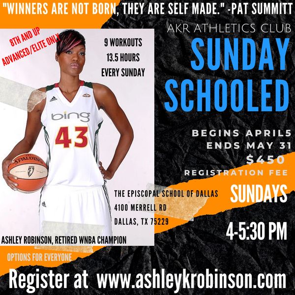 sunday basketball workouts 8th grade and up. Advanced and elite only.