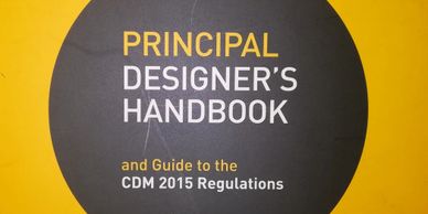 Cropped image of cover of principle designers handbook and guide to the CDM 2015 regulations.
