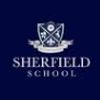 Sherfield School logo with crest on navy background.
