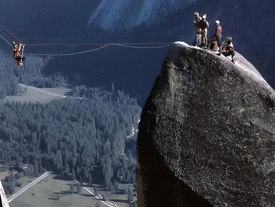 Tyrolean Traverse  Lost Arrow Spire  Yosemite Valley